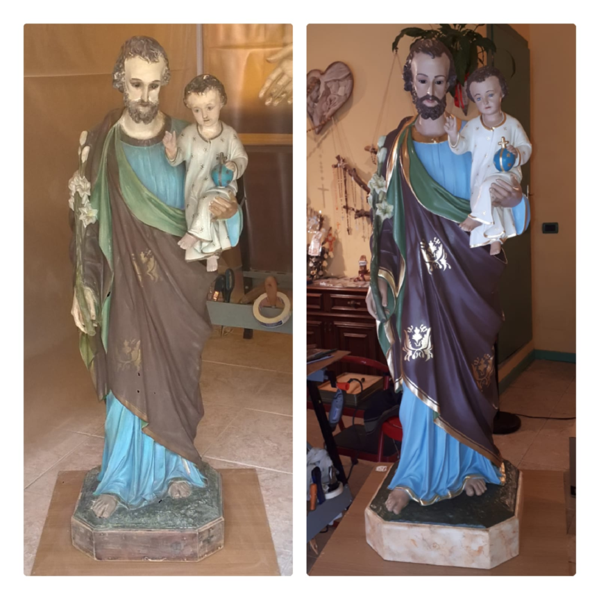 Restauro di San Giuseppe con Bambino